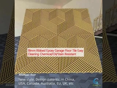 Epoxy Garagenfußbodenfliesen mit 18 mm Rippen, leicht zu reinigen, chemisch/öl-/fleckenbeständig