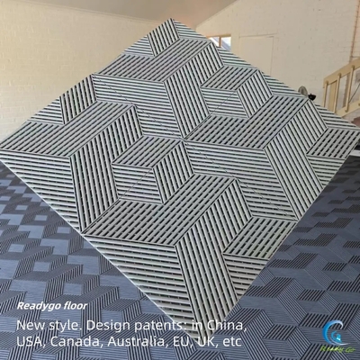 25000lbs Plastik-Verriegelung Garage Bodenfliesen 3D Kubik 400x400mm