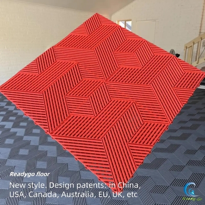 Moderne quadratische matte Garagenböden in Grau