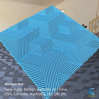 400x400 Graue Garagenfußbodenfliesen Matte Finish Verriegelungsanlage